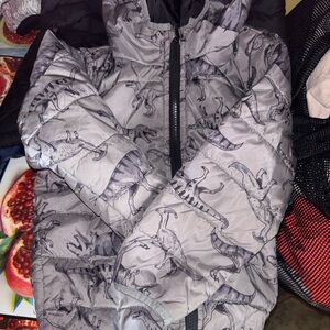 Carter's Gray Dinosaur Puffer Jacket